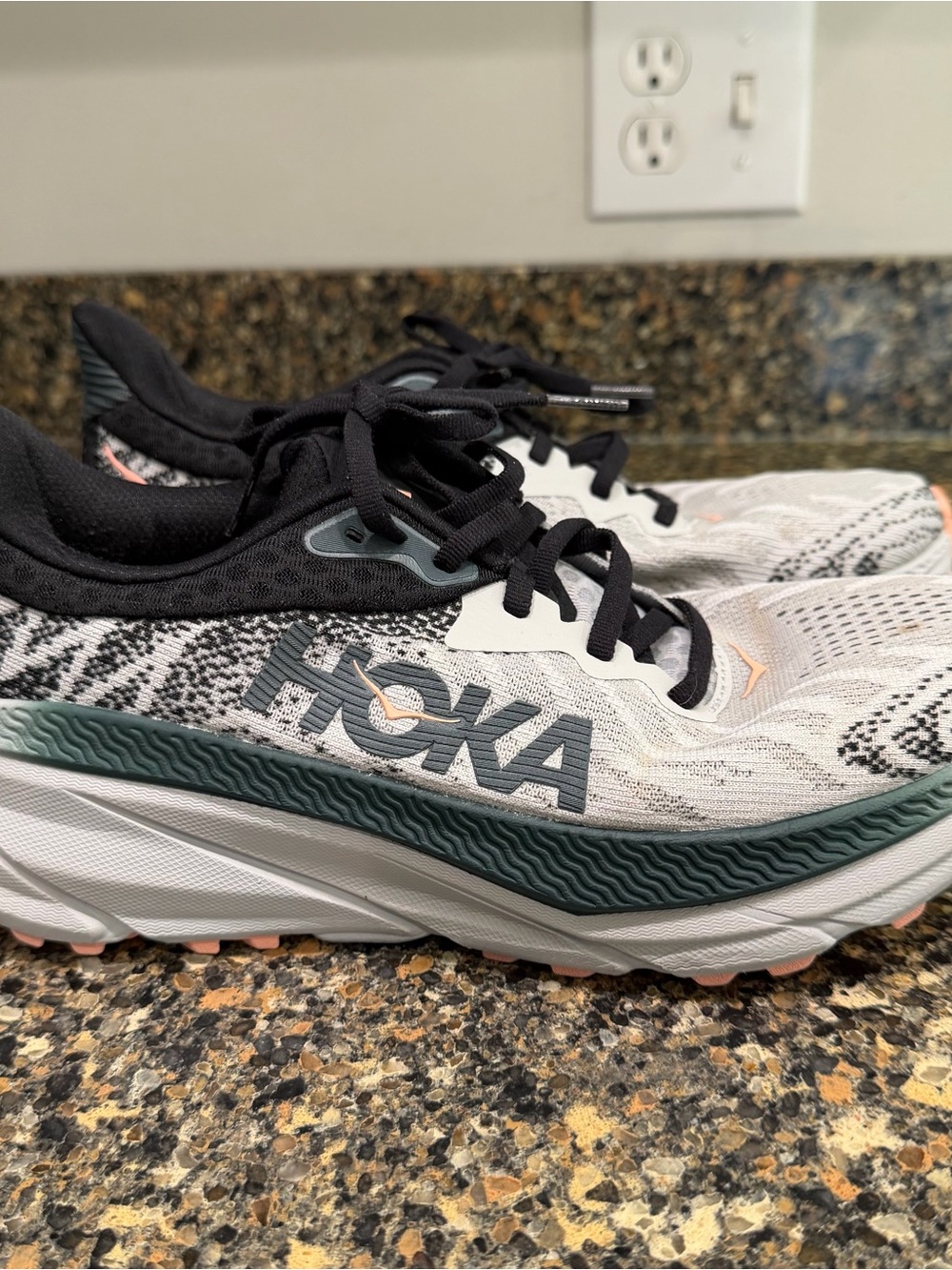 Hoka White, Black & gray challenger atr Lace-Up Running Shoes ladies 8 - Picture 11 of 11